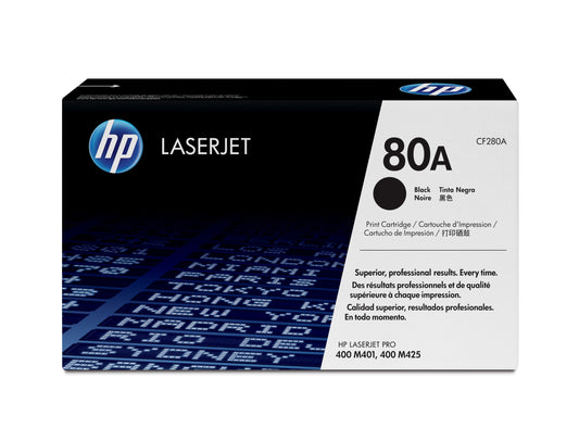HP CF280A Black Original Toner Cartridge - 80A. 2,700 Pages