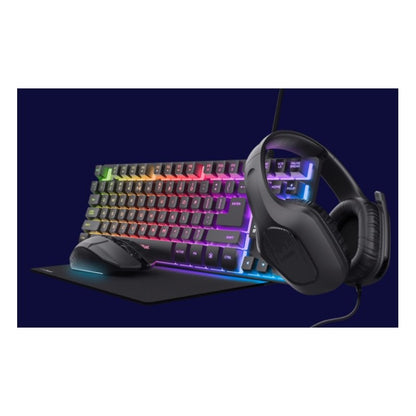 TECLADO + RATON + AURICULARES + ALFOMBRILLA TRUST GXT 780 GAMING BUNDLE BLACK