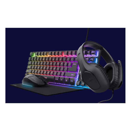 TECLADO + RATON + AURICULARES + ALFOMBRILLA TRUST GXT 780 GAMING BUNDLE BLACK