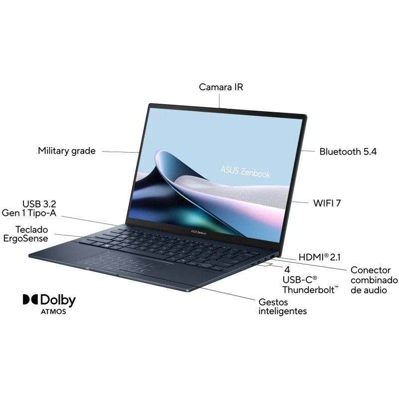 PORTATIL ASUS ZENBOOK 14 ULTRA 7 255H/16GB/SSD1TB/14" TACTIL /OLED/W11HOME
