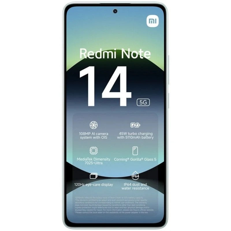 SMARTPHONE XIAOMI REDMI NOTE 14 6.67" 6GB/128GB/108MP/NFC/5G GREEN