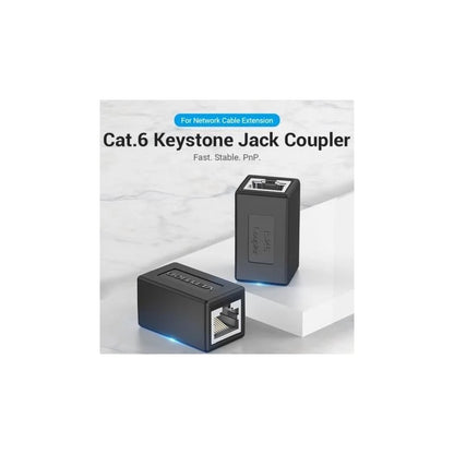 ADAPTADOR VENTION RJ45 CAT.6 FTP HEMBRA - HEMBRA BLACK