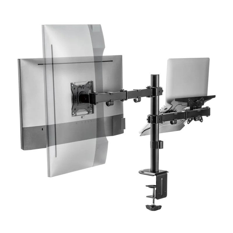 SOPORTE DE MESA MONITOR/NOTEBOOK AISENS REG.ALTURA GIR. INCL. 17"-32" 9KG BLACK