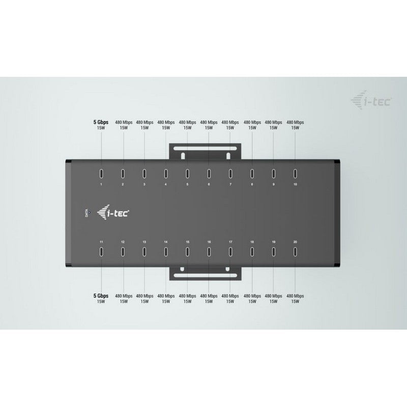 HUB USB-C/USB-A I-TEC 20 PUERTOS USB-C 15W BLACK