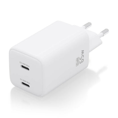 CARGADOR DE PARED AISENS GAN 2XUSB-C 65W WHITE