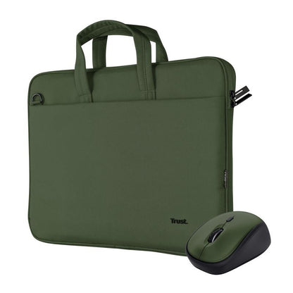 MALETIN TRUST BOLOGNA 16" GREEN + RATON WIRELESS SILENT GREEN