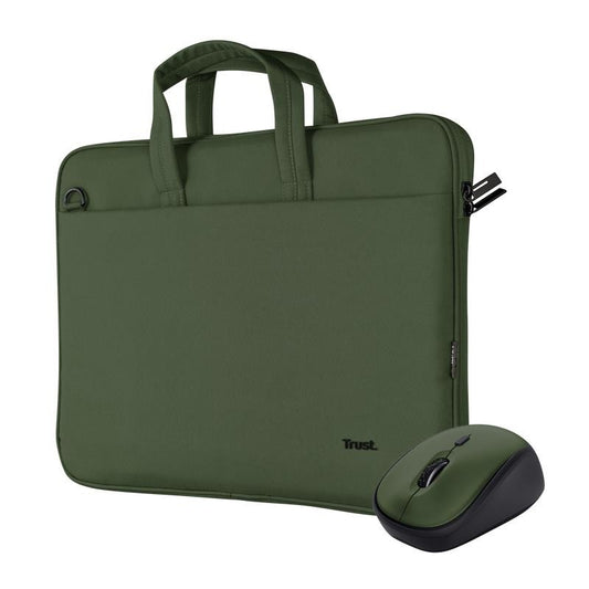 MALETIN TRUST BOLOGNA 16" GREEN + RATON WIRELESS SILENT GREEN