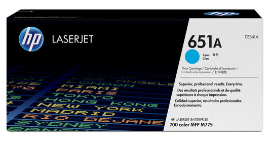 Toner HP LaserJet 651A Cian 16000 páginas (CE341A)