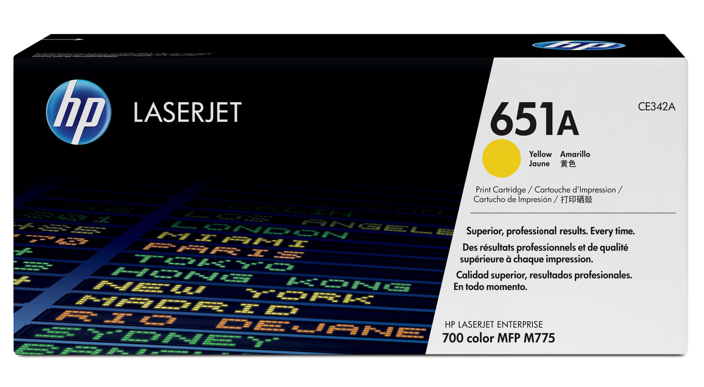 Toner HP LaserJet 651A Amarillo 16000 páginas (CE342A)