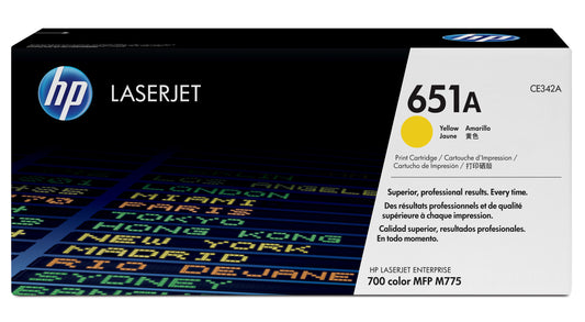 Toner HP LaserJet 651A Amarillo 16000 páginas (CE342A)