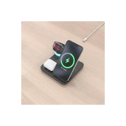BASE CARGADOR AISENS SMARTPHONE/APPLE WATCH/AURICULARES WIRELESS 15W USB-C BLACK