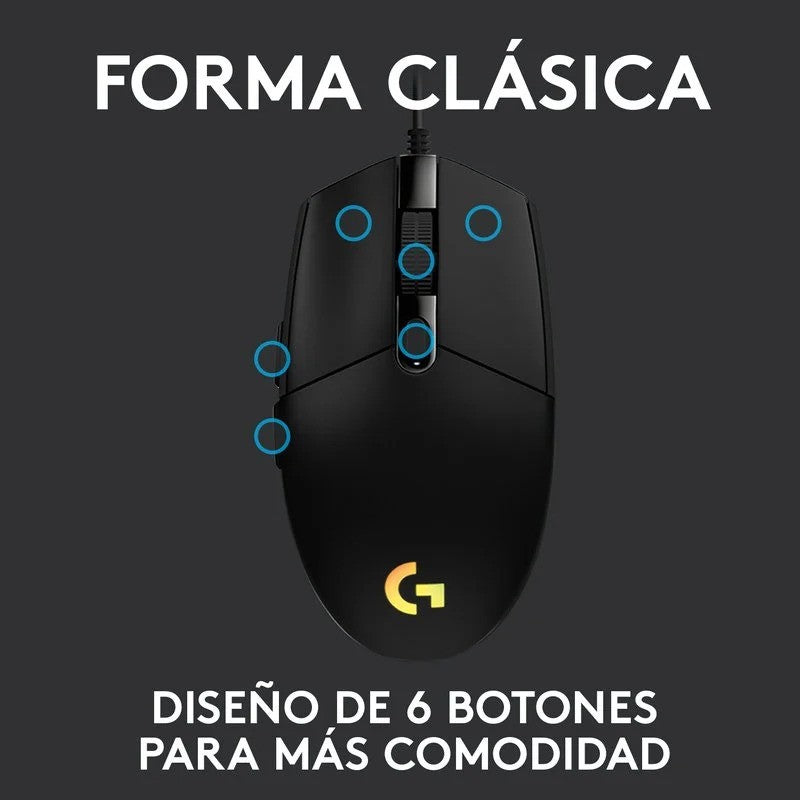 RATON LOGITECH G102 LIGHTSYNC RGB USB BLACK
