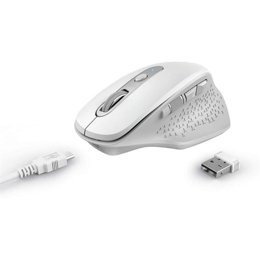 RATON TRUST OZAA ERGONOMICO RECARGABLE WIRELESS WHITE