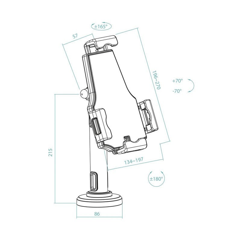 SOPORTE SOBREMESA TOOQ ANTIRROBO AJUSTABLE PARA TABLET 7.9"-10.5" BLACK