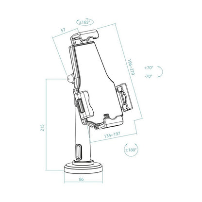SOPORTE SOBREMESA TOOQ ANTIRROBO AJUSTABLE PARA TABLET 7.9"-10.5" BLACK