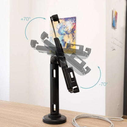 SOPORTE SOBREMESA TOOQ ANTIRROBO AJUSTABLE PARA TABLET 7.9"-10.5" BLACK