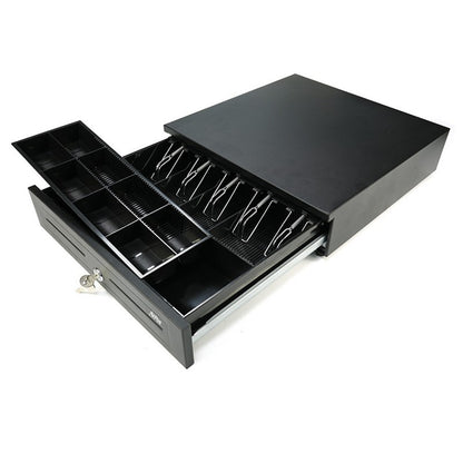 CAJON PORTAMONEDAS AVPOS U285 41CM ACERO ALTA RESISTENCIA BANDEJA EXTRAIBLE