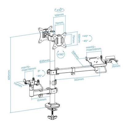 SOPORTE DE MESA AVPOS 4-1 PARA TPV/MONITOR/IMPRESORA/DATAFONO
