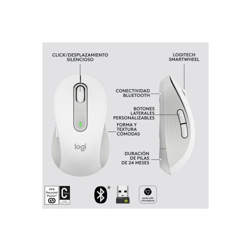 RATON LOGITECH SIGNATURE M650 L WIRELESS WHITE