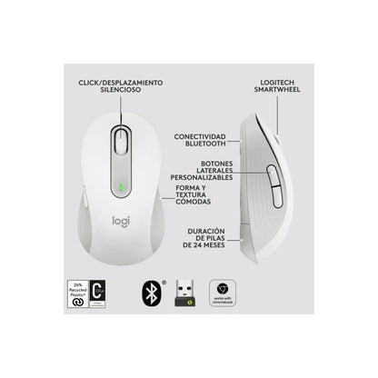 RATON LOGITECH SIGNATURE M650 L WIRELESS WHITE