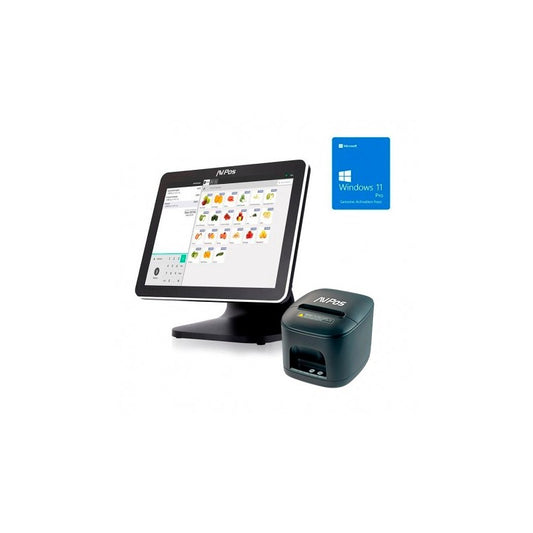 PACK TPV AVPOS K5000 15" TACTIL INTEL N100/8GB/SSD128G/W11P + TC15 USB