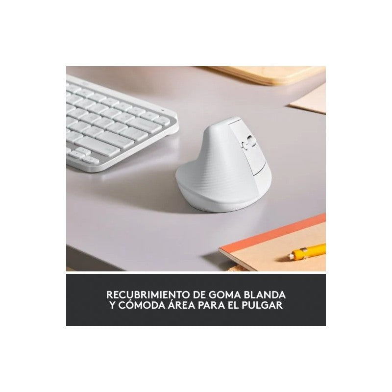 RATON LOGITECH LIFT VERTICAL WIRELESS ERGONOMIC 4000DPI 6 BOTONES WHITE