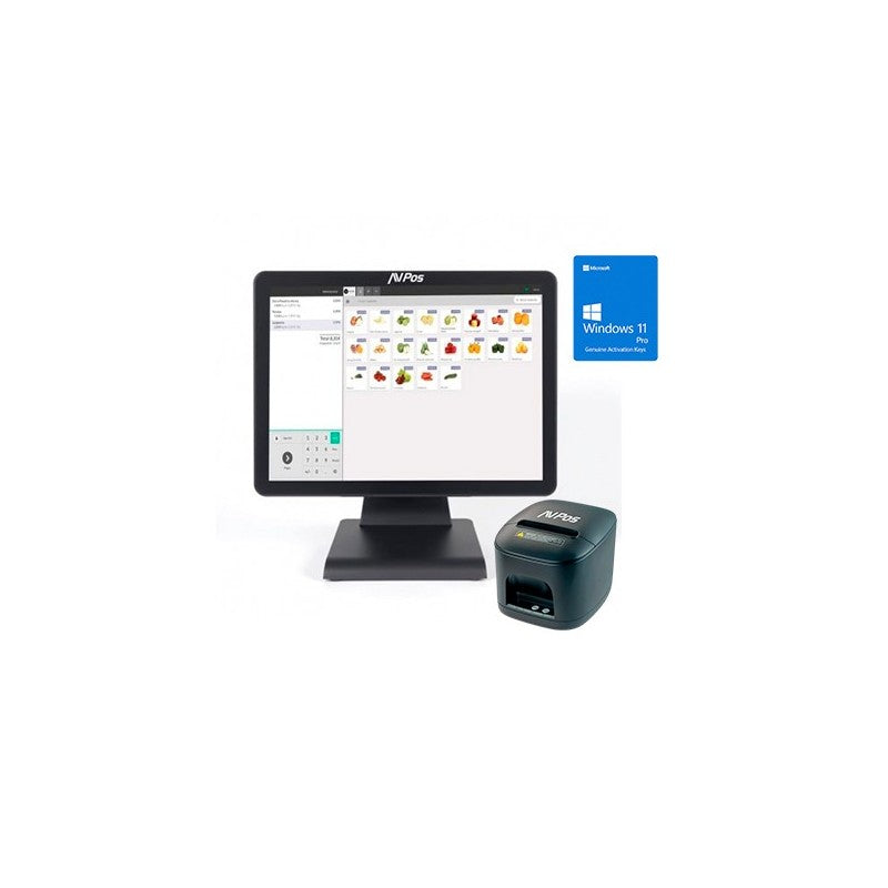 PACK TPV AVPOS K2000 15" I3/8GB/128GB/WIFI/BLUETOOTH/LAN 1000/W11P + TC15 USB