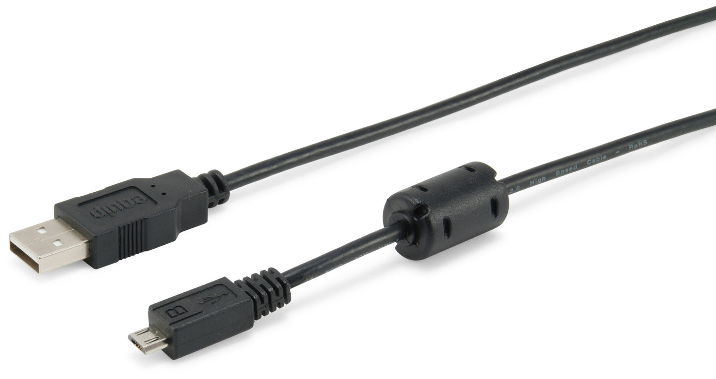 USB-A Male to Micro USB-B Male 2.0 Cable, 1.8 meters with Ferrite Bead