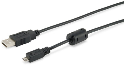 USB-A Male to Micro USB-B Male 2.0 Cable, 1.8 meters with Ferrite Bead