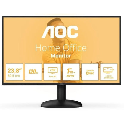 MONITOR AOC 24" IPS 100HZ 1MS VGA HDMI 3YR BLACK FRAMELESS ADAPTIVE SYNC
