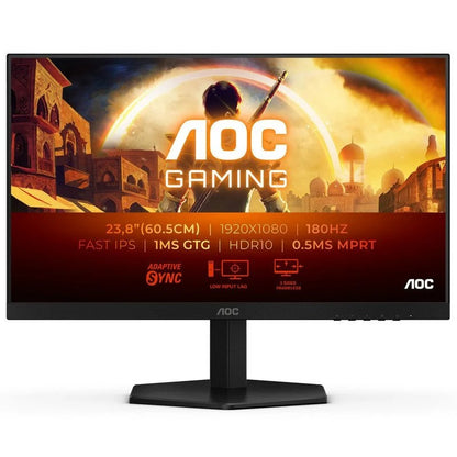 MONITOR GAMING AOC 24" FHD IPS 180HZ  HDMI DISPLAYPORT BLACK