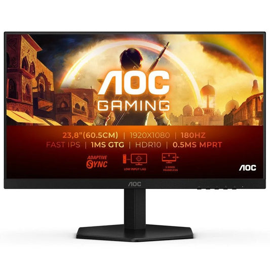 MONITOR GAMING AOC 24" FHD IPS 180HZ  HDMI DISPLAYPORT BLACK