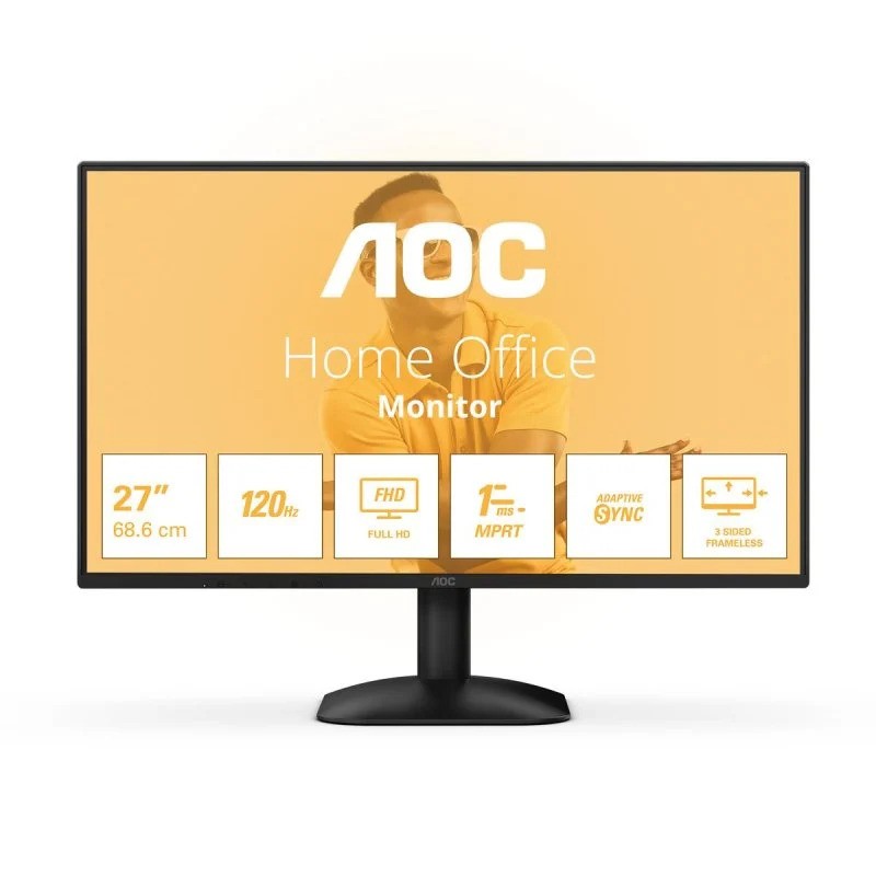 MONITOR AOC 27" IPS 120HZ 1MS VGA HDMI BLACK ADAPTIVE SYNC