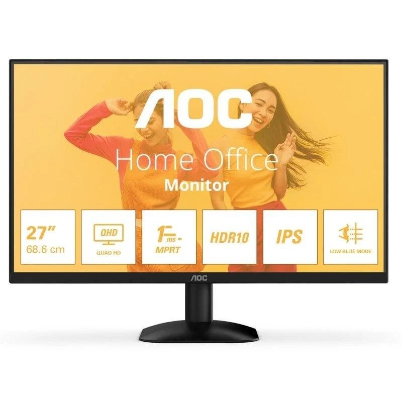 MONITOR PROFESIONAL AOC 27" QHD IPS HDMI DP BLACK