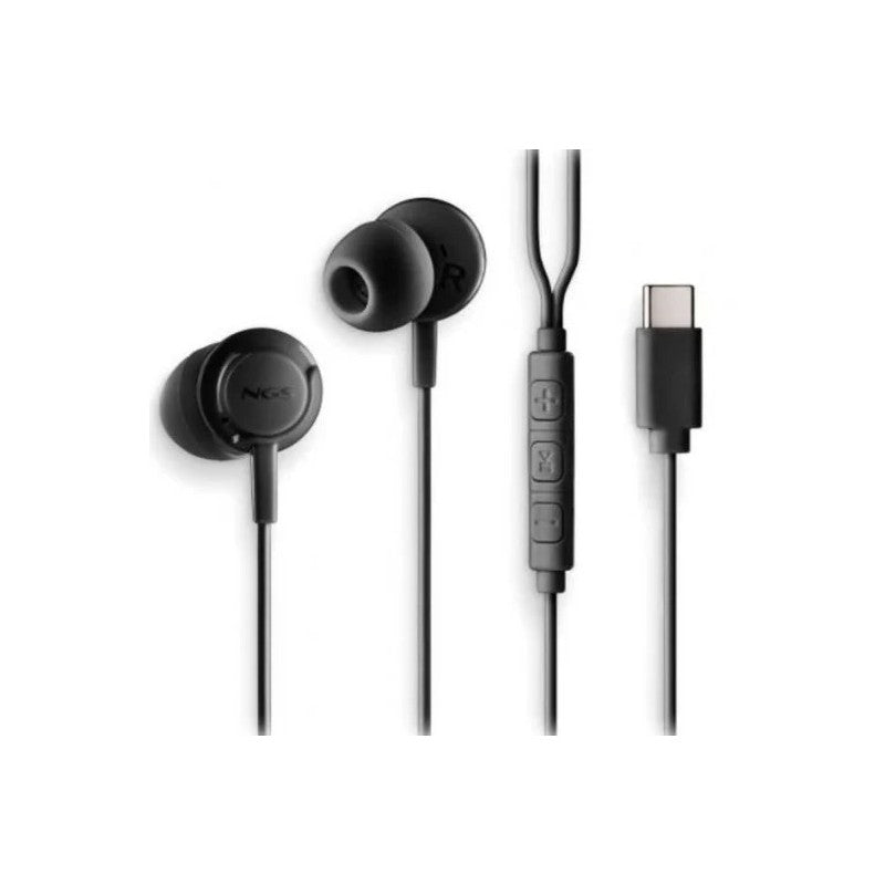 AURICULARES + MICROFONO NGS CROSS STEP IN EAR USB-C BLACK