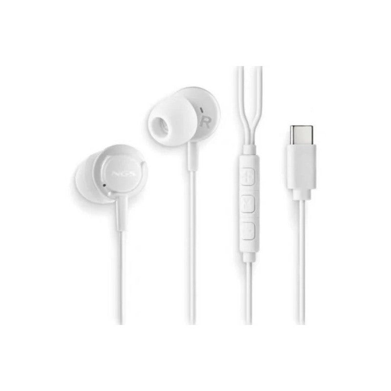 AURICULARES + MICROFONO NGS CROSS STEP IN EAR USB-C WHITE