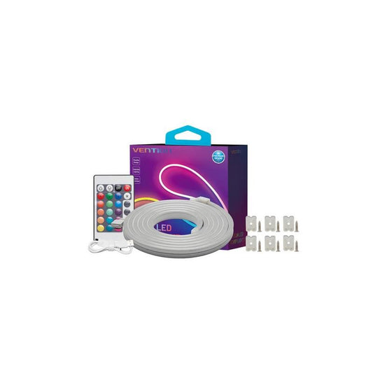 TIRA LED VENTION SILICONA NEON RGB CONTROL REMOTO 5V 5M