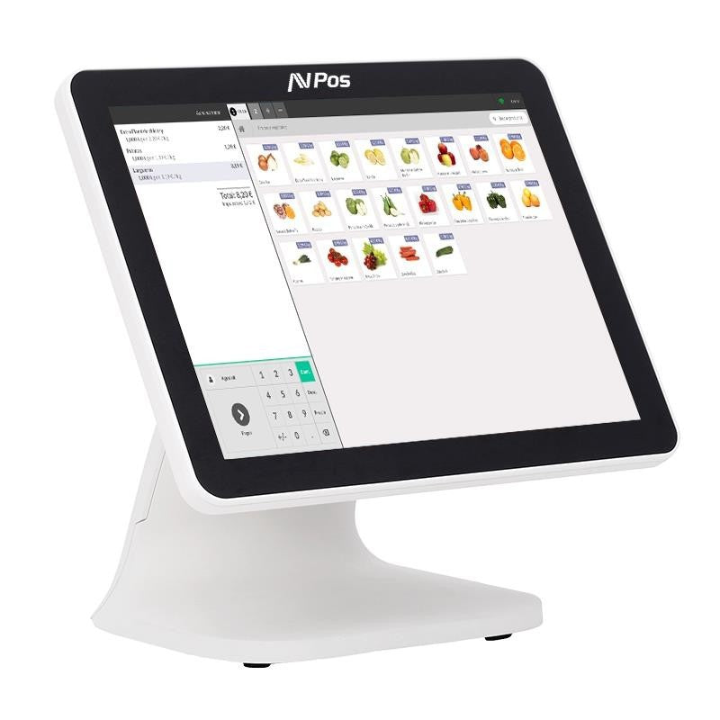 TPV AVPOS K5000 PLUS 15" ALUMINIO INTEL I7/8GB/128GB/LAN 1000/WIFI/MULTIM 3YR GAR/2ªPANTALLA/W11PRO WHITE