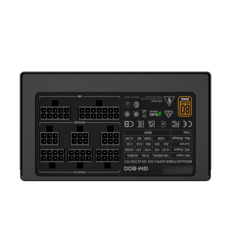 FUENTE DE ALIMENTACION GM 800W FULL MODULAR 80+ BRONZE