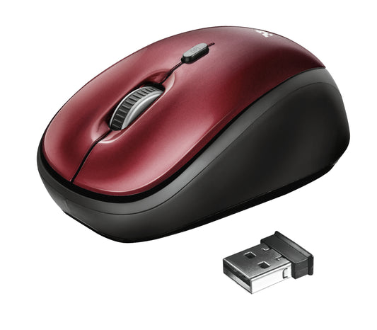 Ratón Trust Yvi Óptico Wireless RF 1600dpi Rojo (19522)
