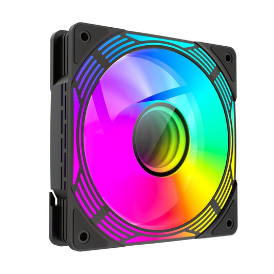 VENTILADOR GM 12CM ADICIONAL GAMING CHASIS ARGB SILENCIOSO BLACK