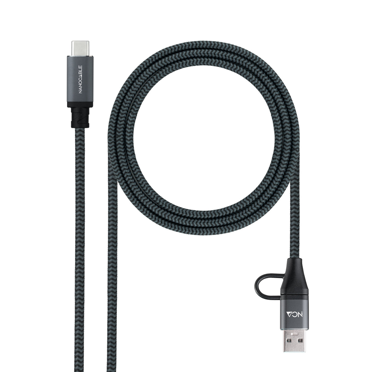 Nanocable USB-C a USB-A+USB-C/M 1m