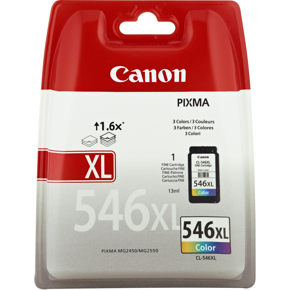 Canon Tinta cl-546xl tricolor (amarillo, magenta y cian) 300 paginas segun ISO/IEC 24711 (8288B004)