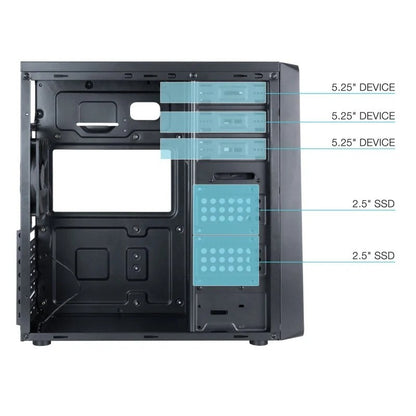 CAJA ORDENADOR TOOQ ATX USB 3.0 BLACK ( SIN FUENTE )