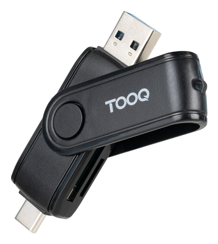 Lector de Tarjetas TooQ USB-A USB-C Negro (TQR-3003B)