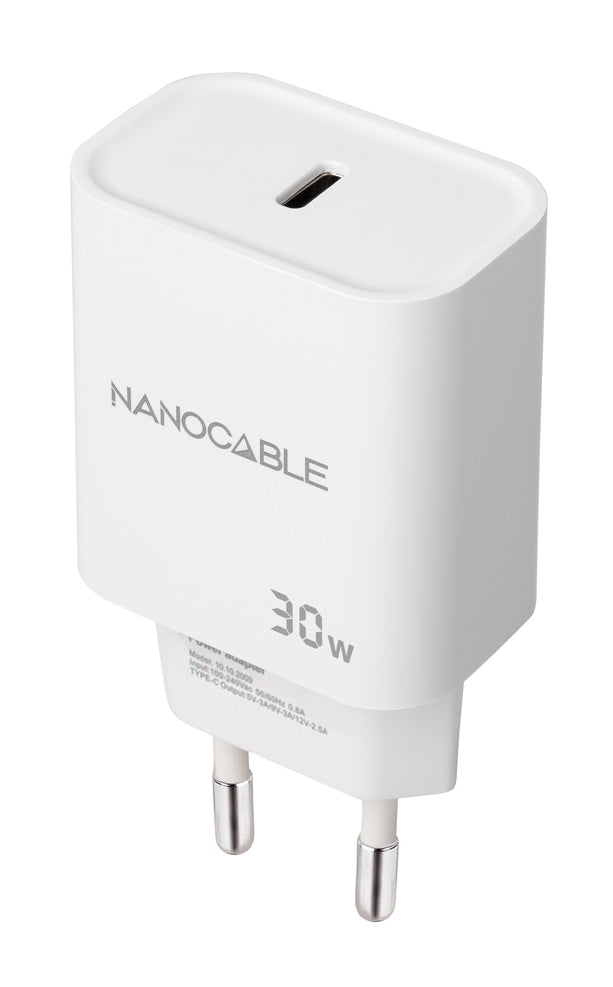 Cargador Pared Nanocable 1xUSB-C Blanco (10.10.2009)
