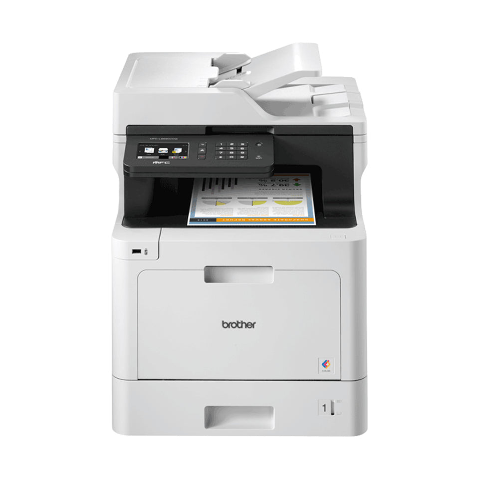 Impresora Multifuncion Laser Color Mfc-L8690cdw A4 1200x600ppp 31ppm USB 2.0 Compatible 3.0 Wifi Ethernet Impresion Duplex y Escaneado Duplex Bandeja Entrada Papel 250 Hojas Adf 50 Hojas Fax Pantalla Tactil Wifi Direct Conexion Movil Volumen Mensual
