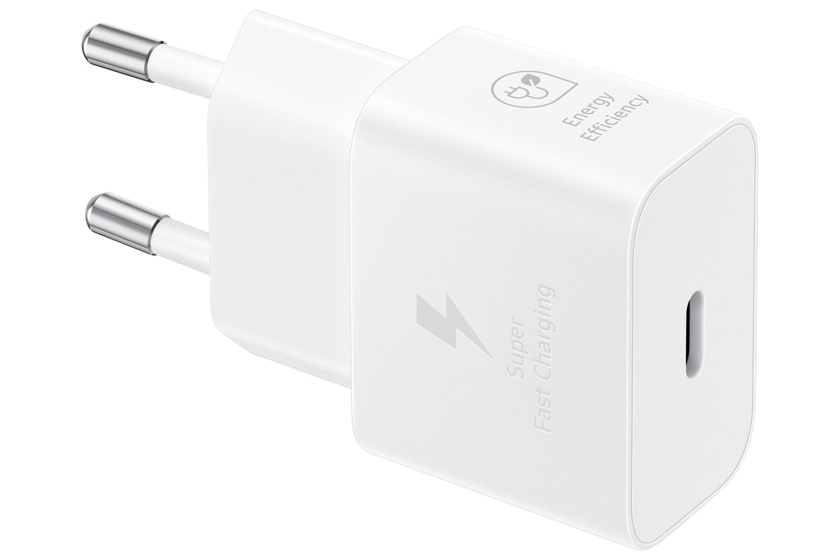 Cargador de pared a USB-C 25w 3a blanco