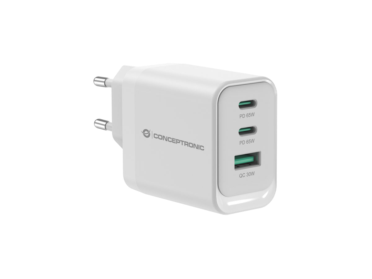 Cargador CONCEPTRONIC USB-A/C 65W PD 3.0 (ALTHEA21W65)