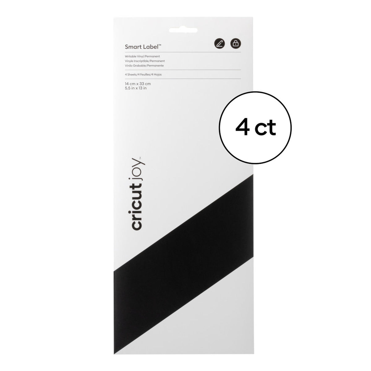 Vinilo Permanente CRICUT 14x33cm 4U Negro (CRC-2009443)